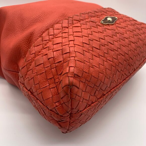 Elliot Lucca Red Pebbled Leather Cartagena Tote Bag - Picture 9 of 11